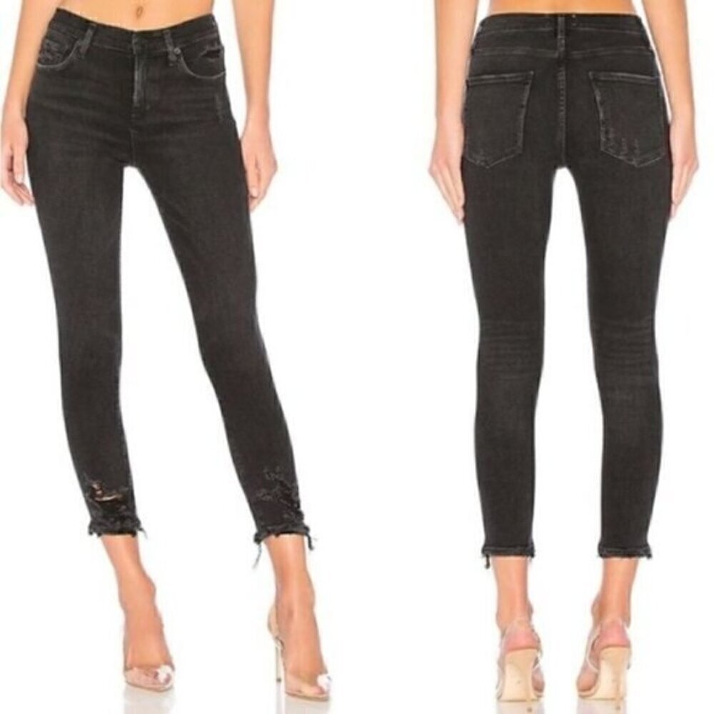 Agolde Black Sophie High Rise Skinny Crop Jeans - 26"
